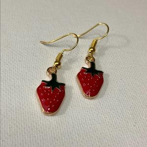 Handmade strawberry dangle earrings